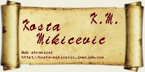Kosta Mikićević vizit kartica